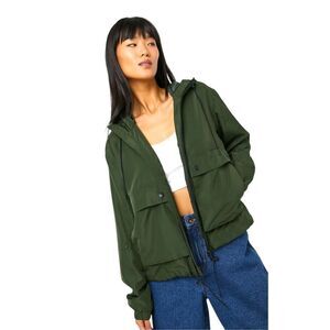 Ardene Olive Green Short Hooded‎ Windbreaker Size Medium *sold out online*